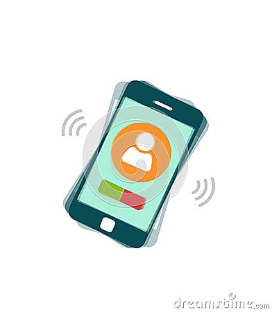 Ringing mobile phone vector, calling or vibrating smartphone, cellphone Vector Illustration