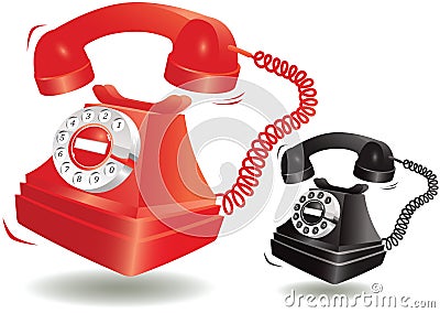 Ringing old fashioned telephone Vector Illustration