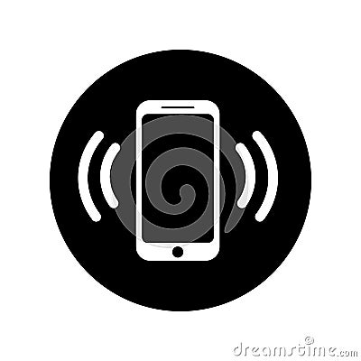 Ringing phone icon in circle. Mobile call icon Vector Illustration