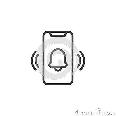 Ringing smartphone line icon Vector Illustration