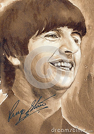 Ringo Starr was an singer, musician and member of the band The Beatles Editorial Stock Photo