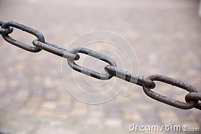 Rings of an iron chain Stock Photo