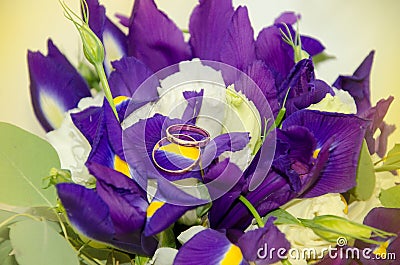 Rings lie on a flower Stock Photo
