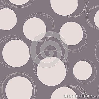 Rings, round shapes made of lines. Seamless minimalistic pattern of linear circles and rings. Vector Vector Illustration