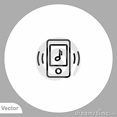 Ringtone vector icon sign symbol Vector Illustration