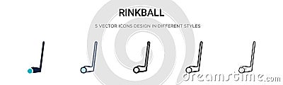 Rinkball icon in filled, thin line, outline and stroke style. Vector illustration of two colored and black rinkball vector icons Vector Illustration