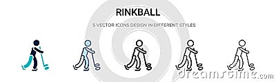 Rinkball icon in filled, thin line, outline and stroke style. Vector illustration of two colored and black rinkball vector icons Vector Illustration