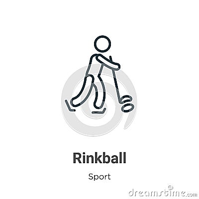 Rinkball outline vector icon. Thin line black rinkball icon, flat vector simple element illustration from editable sport concept Vector Illustration