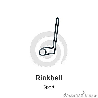 Rinkball outline vector icon. Thin line black rinkball icon, flat vector simple element illustration from editable sport concept Vector Illustration