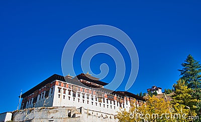 Rinpung Dzong, Paro Dzong, Bhutan - November 17, 2019: Buddhist monastery and government administrative office. Editorial Stock Photo