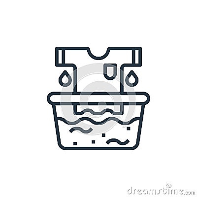 rinse vector icon isolated on white background. Outline, thin line rinse icon for website design and mobile, app development. Thin Vector Illustration