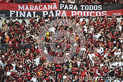 Flamengo and Nova Iguaçu, final of the Carioca football championship at the Marcanã stadium Editorial Stock Photo