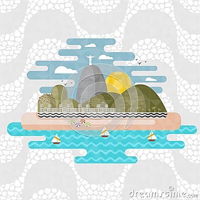 Rio de Janeiro, Brazil. Vector Illustration