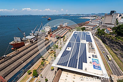 Aqua Rio and Guanabara Bay Aerial View Editorial Stock Photo