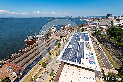 Aqua Rio and Guanabara Bay Aerial View Editorial Stock Photo