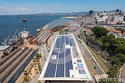 Aqua Rio and Guanabara Bay Aerial View Editorial Stock Photo