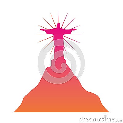 Rio de janeiro christ statue landmark Vector Illustration