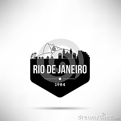 Rio de Janeiro City Modern Skyline Vector Template Stock Photo
