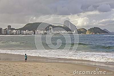 Rio de Janeiro, Copacabana beach view, Brazil, South America Editorial Stock Photo