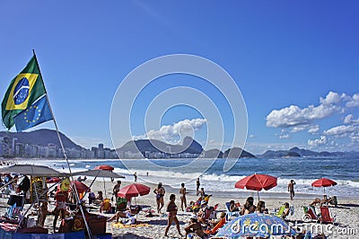 Rio de Janeiro, Copacabana beach view, Brazil, South America Editorial Stock Photo