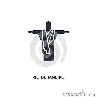 Rio de janeiro icon. simple element illustration. isolated trendy filled rio de janeiro icon on white background. can be used for Cartoon Illustration