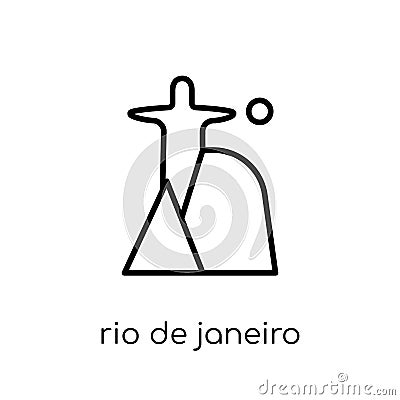 rio de janeiro icon. Trendy modern flat linear vector rio de jan Vector Illustration