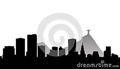 Rio de janeiro skyline silhouette Vector Illustration