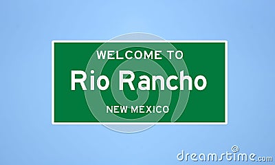 Rio Rancho, New Mexico city limit sign. Town sign from the USA. Stock Photo