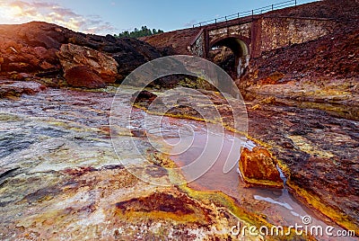 Rio Tinto river in Spain. Stock Photo