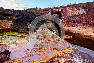 Rio Tinto river in Spain. Stock Photo