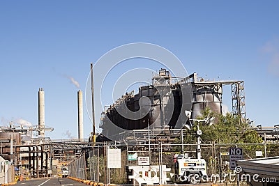 Alumina or aluminium refinery at Gladstone, Queensland. Editorial Stock Photo