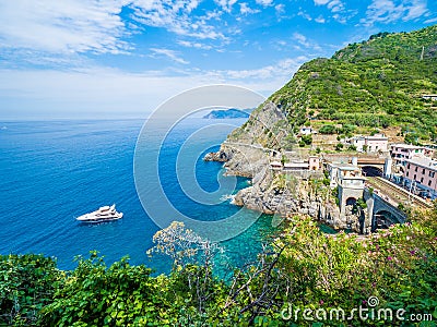 Riomaggiore, ancient village in Cinque Terre, Italy Stock Photo