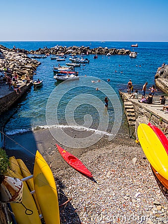 Riomaggiore, Cinque Terre, Italy Editorial Stock Photo