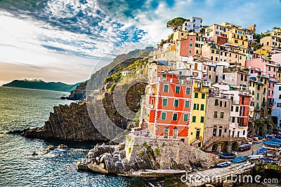 Riomaggiore, Cinque Terre,La Spezia,Liguria, Italy Editorial Stock Photo