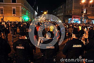 Riot police in alert against anti-government protesters Editorial Stock Photo