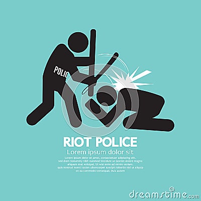 Riot Police Black Symbol Vector Illustration