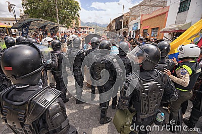 Riot police on duty Editorial Stock Photo