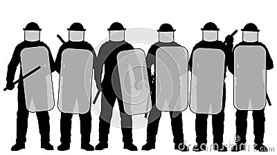 Riot police Vector Illustration