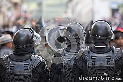 Riot police outdoors Editorial Stock Photo