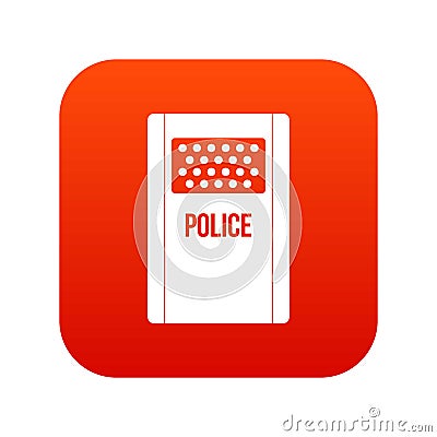 Riot shield icon digital red Vector Illustration