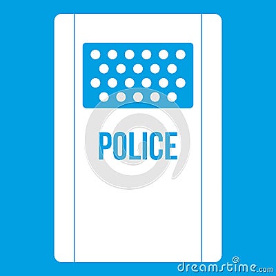 Riot shield icon white Vector Illustration