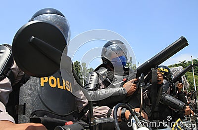 Riot simulation Editorial Stock Photo