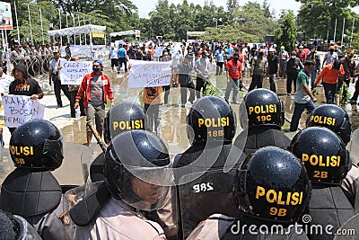 Riot simulation Editorial Stock Photo