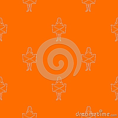 Riot of woman pattern vector orange Vector Illustration