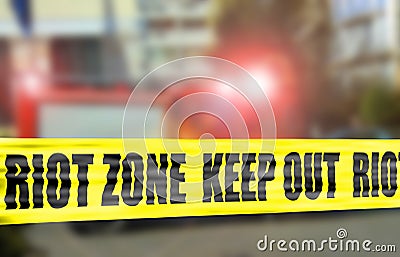 Riot zone cordon tape Stock Photo