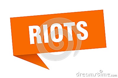 riots banner. riots speech bubble. Vector Illustration