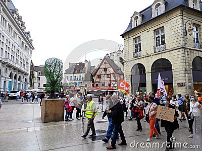 Riots and demonstrations in french Dijon, 16 June 2020 Editorial Stock Photo