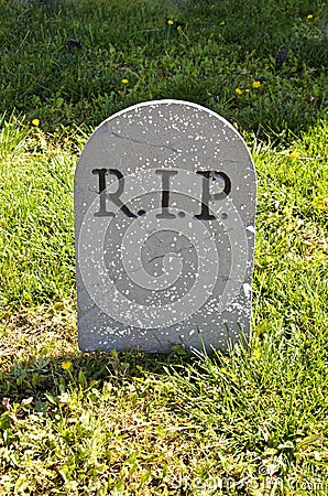 RIP Halloween grave decoration on yard Stock Photo