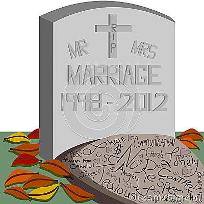 RIP Marriage Vector Illustration