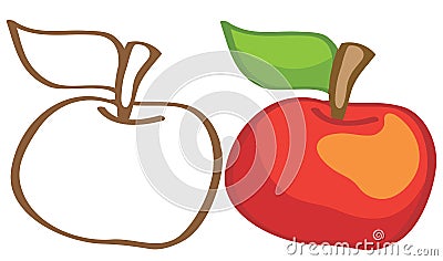 Ripe apple Vector Illustration